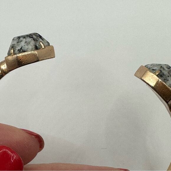 Kendra Scott BRINKLEY Granite Stone Rose Gold Cuff Open Bracelet - Picture 6 of 10